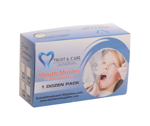 TRUST & CARE MOUTH MIRROR TOPS PLAIN BOX OF 12-PCS